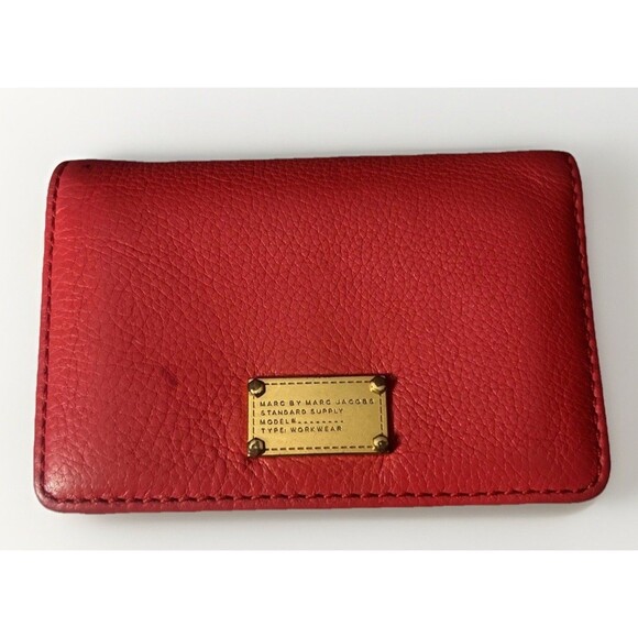 Marc Jacobs Handbags - Marc Jacobs Leather Wallet Standard Supply Workwear Apple Red
